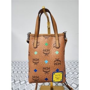 MCM Small Aren Tote Bag Brown
